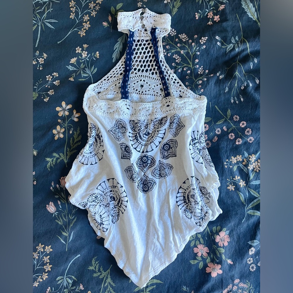 Free People Mandolin Crochet Halter Top XS - Picture 3 of 3